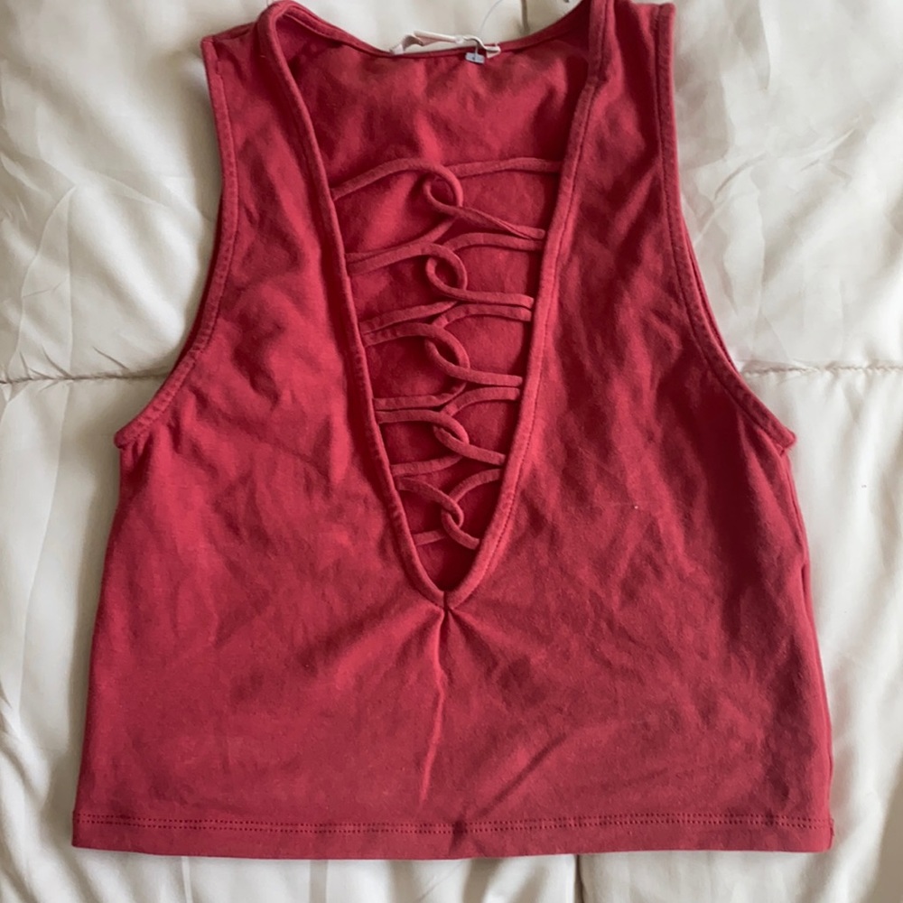 Forever 21, pink/red crop top